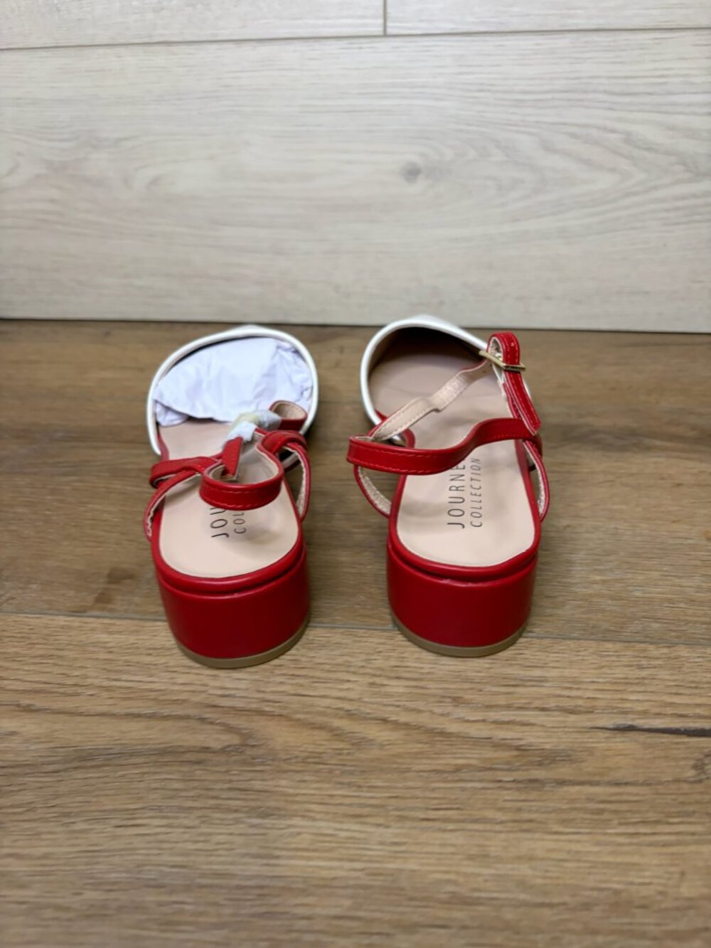 Journee Collection Brynn Block Heel Pointed Toe Flats White 9 - Picture 5 of 7